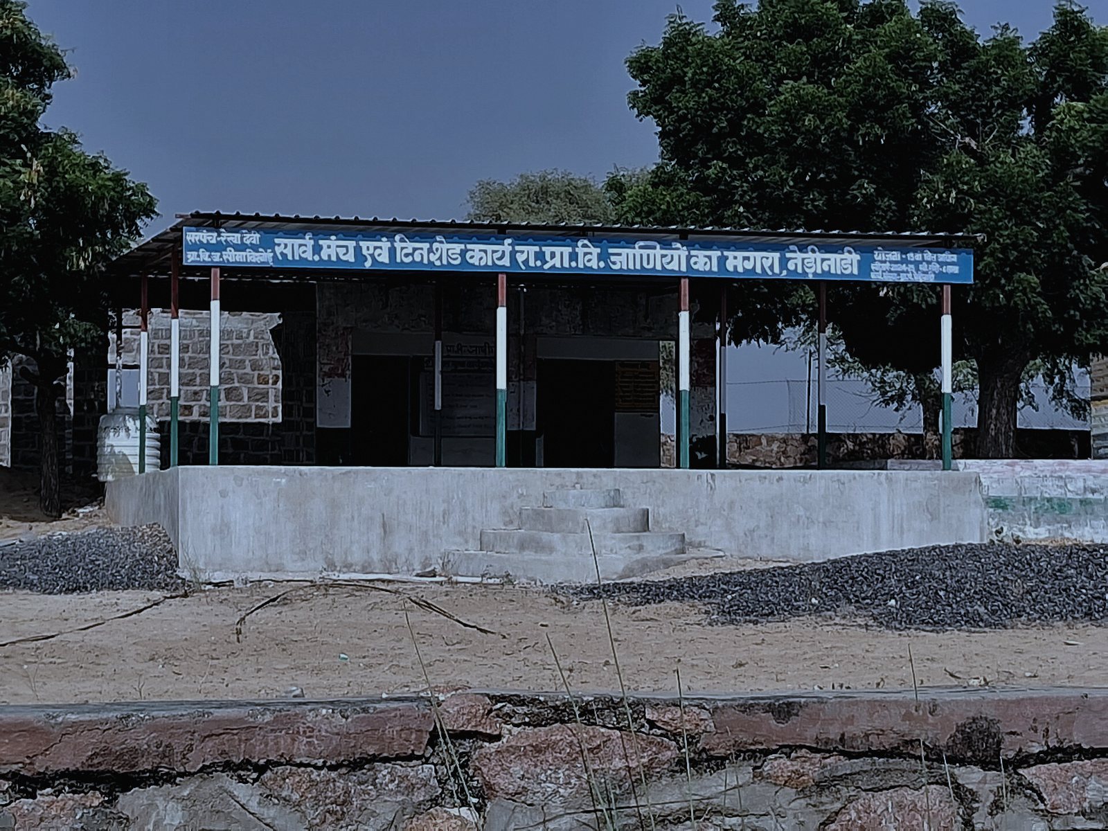 टीकमगढ़, मध्य प्रदेश के एक सरकारी स्कूल में, ग्राउंड के किनारे उस पुराने पीपल के पेड़ के इर्द-गिर्द जिसे कभी छाँटा नहीं जाता।